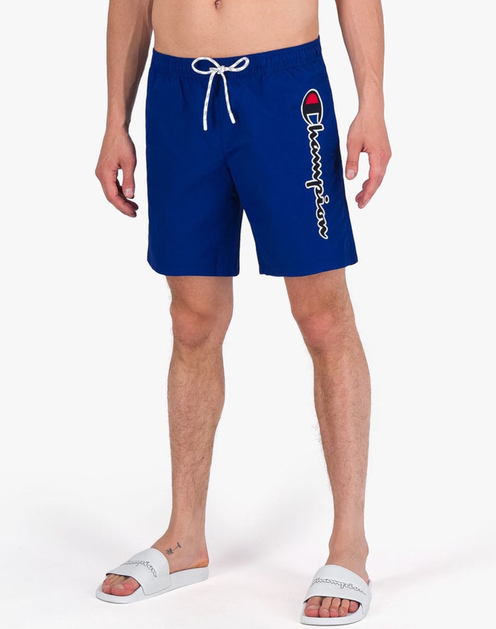 Champion Mens Shorts NZ - Board Vertical Script Logo Blue ( 3586-WVXJG )